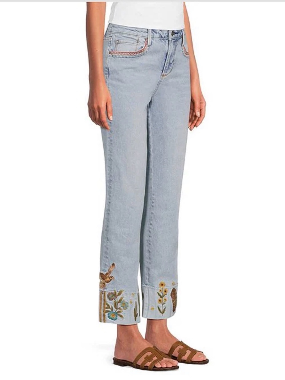 DRIFTWOOD Collette DESERT SOUL Western Embroidered Womens Jeans  Light Wash $148 - Picture 2 of 13
